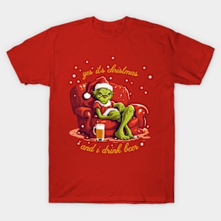 Grinch's Merry Brewed Christmas Beer T-Shirt